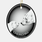 Churchillのオーナメントのパーソナライズな白くまSouveni セラミックオーナメント (左)