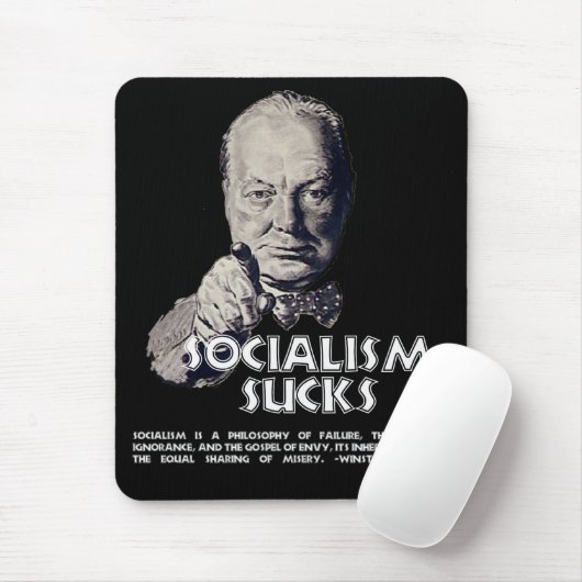 Churchillの引用文:  社会主義の最低! マウスパッド (マウス)