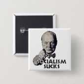 Churchillの引用文: 社会主義の最低! 缶バッジ (正面&裏面)
