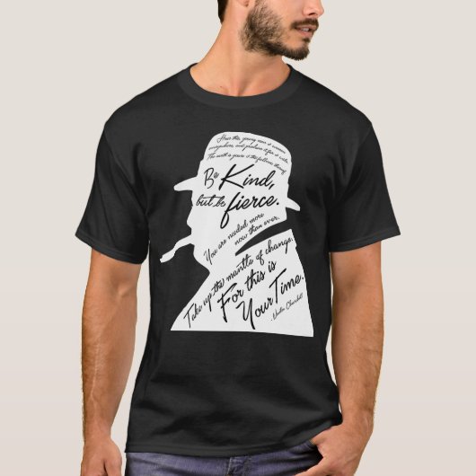 Churchillの男性基本的な暗いTシャツ Tシャツ (正面)