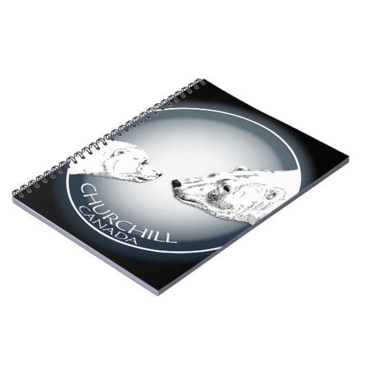 Churchillの白くまのノートくまの芸術ジャーナル ノートブック (左側)