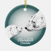 Churchillカナダのオーナメントの白くまの芸術の記念品 セラミックオーナメント (正面)