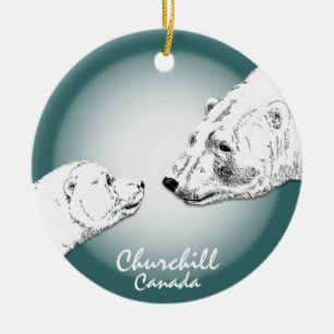 Churchillカナダのオーナメントの白くまの芸術の記念品 セラミックオーナメント