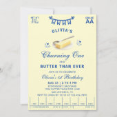 Churning One Butter Than Ever Buttery 1st Birthday 招待状 (正面)