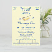 Churning One Butter Than Ever Buttery 1st Birthday 招待状 (スタンド正面)