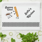 Churro及びチョコレート- Buenos Dias! キッチンタオル (折り畳み)