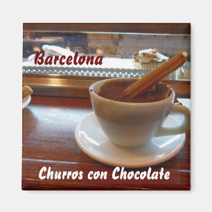 Churrosの詐欺チョコレート、バルセロナ マグネット