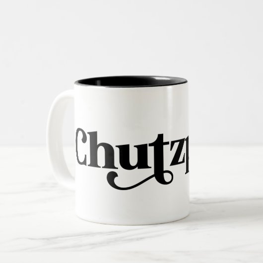 Chutzpah Yiddishユーモア ツートーンマグカップ (正面左)