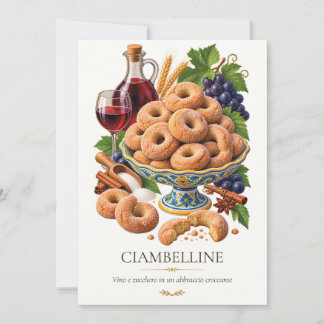 Ciambelline al Vino – Vintage Italian Dessert 招待状