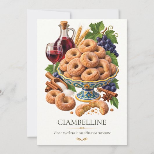 Ciambelline al Vino – Vintage Italian Dessert 招待状 (正面)
