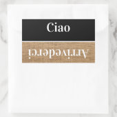 Ciao – あいさつイタリアンき 長方形シール (バッグ)