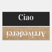 Ciao – あいさつイタリアンき 長方形シール (正面)
