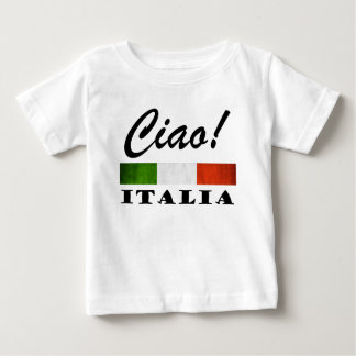 Ciao! イタリアTricolore緑の白く赤いイタリアの旗 ベビーTシャツ