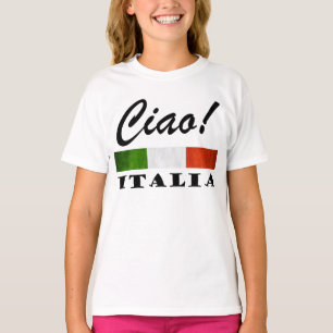 Ciao! イタリアTricolore緑の白く赤いイタリアの旗 Tシャツ