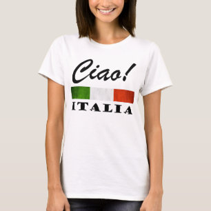 Ciao! イタリアTricolore緑の白く赤いイタリアの旗 Tシャツ