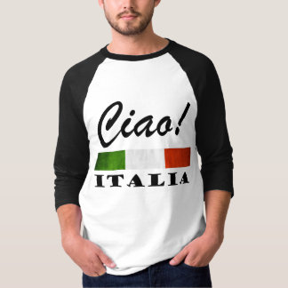 Ciao! イタリアTricolore緑の白く赤いイタリアの旗 Tシャツ