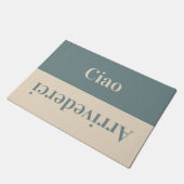 Ciao – 挨拶イタリアン- turqoise &beige ドアマット (アングル)