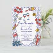 Ciao 20s Italian Seafood Wine Dinner 30th Birthday 招待状 (スタンド正面)