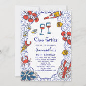 Ciao 40s Italian Seafood Wine Dinner 50th Birthday 招待状 (正面)