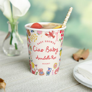 Ciao Baby イタリアン ベビーシャワー メダル 紙コップ