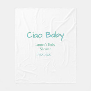 ciao baby ブルー グリーン パステル ベビーシャワー 名前 日付 フリースブランケット