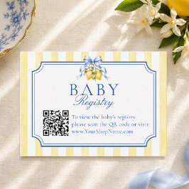 Ciao Baby レモンシャワーのQRコードギフト登録 エンクロージャーカード