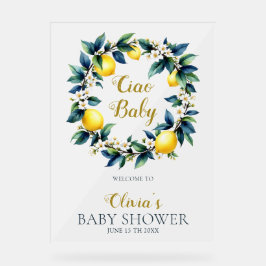 Ciao Baby Amalfi Lemon Wreath Acrylic Welcome Sign アクリルサイン