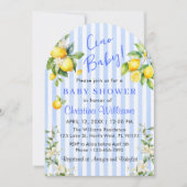 Ciao Baby Blue Citrus Lemon Baby Shower Invitation 招待状 (正面)