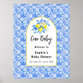 Ciao Baby, Blue Tiles And Lemons Baby Welcome Sign ポスター (正面)