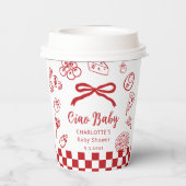 Ciao Baby Hand drawn Whimsical Bow Baby Shower 紙コップ (裏面)