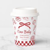 Ciao Baby Hand drawn Whimsical Bow Baby Shower 紙コップ (正面)