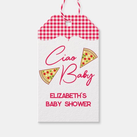 Ciao Baby Italian Baby Shower ギフトタグ (正面)