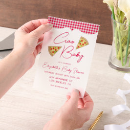 Ciao Baby Italian Baby Shower ベラム紙招待状