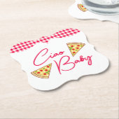Ciao Baby Italian Baby Shower ペーパーコースター (アングル)