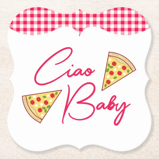 Ciao Baby Italian Baby Shower ペーパーコースター (正面)