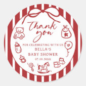 Ciao Baby Italian Baby Shower Sticker ラウンドシール (正面)