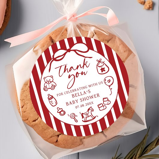 Ciao Baby Italian Baby Shower Sticker ラウンドシール