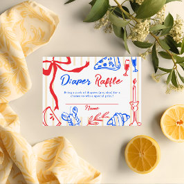 Ciao Baby Italian Bambino Hand Drawn Diaper Raffle エンクロージャーカード