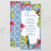 Ciao Baby Italian Blue Tile Lemons Baby Shower  メニュー (正面/裏面)
