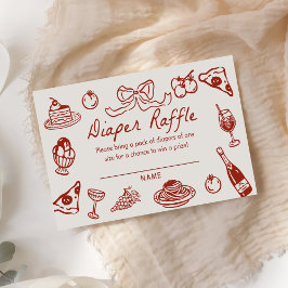 Ciao Baby Italian Pizza Baby Shower Diaper Raffle エンクロージャーカード
