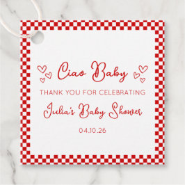 Ciao Baby! Italian Red Baby Shower Thank You フェイバータグ