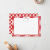 Ciao Baby! Italian Red Bow Baby Shower Blank ノートカード (正面/裏面インサイチュ)