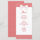 Ciao Baby! Italian Red Bow Gingham Baby Shower  メニュー (正面/裏面)