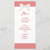 Ciao Baby! Italian Red Bow Gingham Baby Shower  メニュー (正面)