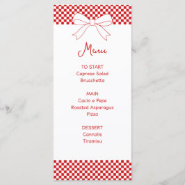 Ciao Baby! Italian Red Bow Gingham Baby Shower  メニュー