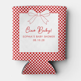 Ciao Baby! Italian Red GIngham Bow Baby Shower 缶クーラー