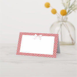 Ciao Baby! Italian Red Gingham White Bow Blank プレイスカード