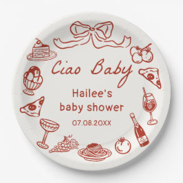 Ciao Baby Italian Themed Baby Shower Paper Plates ペーパープレート
