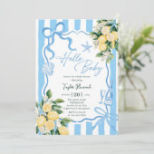 Ciao Baby Lemon Italian Amalfi Boys Baby Shower 招待状 (スタンド正面)