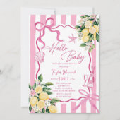 Ciao Baby Lemon Italian Amalfi Girls Baby Shower 招待状 (正面)